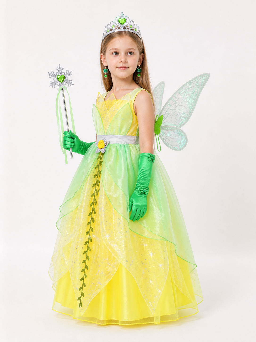 Green Princess Costume for Halloween side view