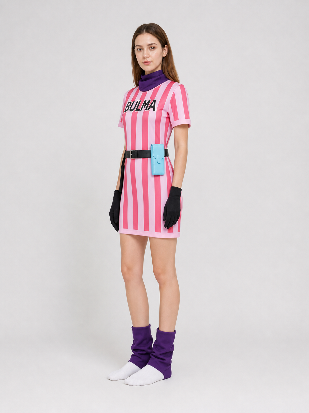 Dragon Ball Bulma Cosplay Dress with Accessories