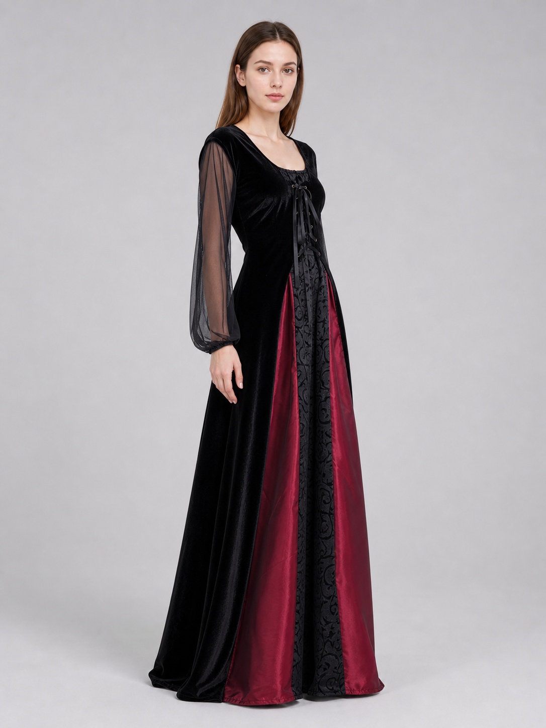 This striking gothic-style costume is designed for expressive looks at