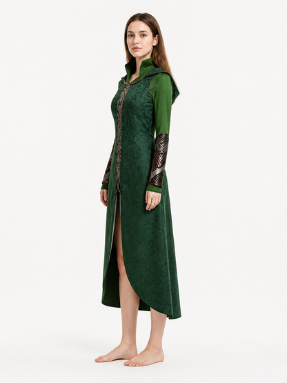 Tauriel Cosplay Coat with Hood, Green side view