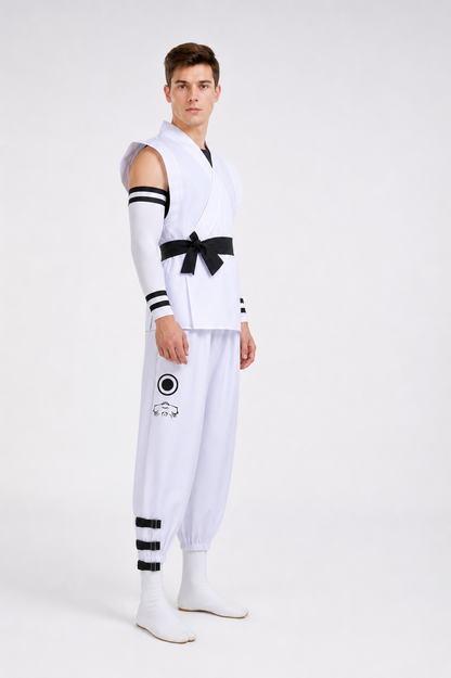 White Sukuna Cosplay Costume with Accessories side view