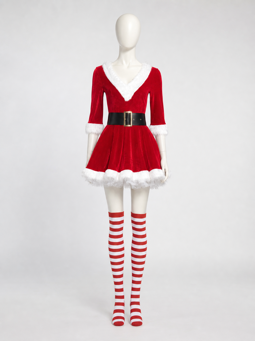 New Year's Costume Dress with Hood and Belt