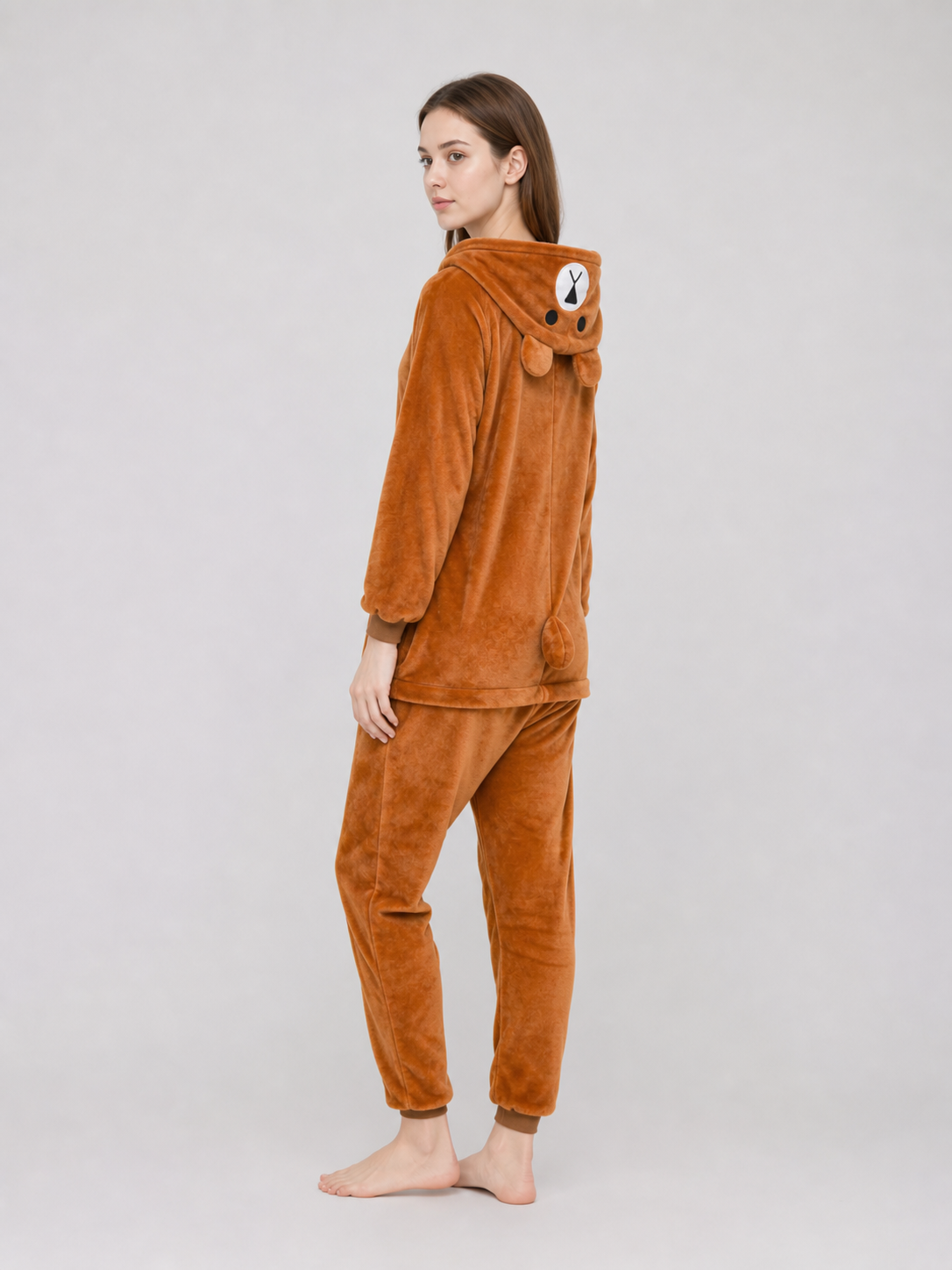 Plush Hooded Bear Kigurumi Jumpsuit