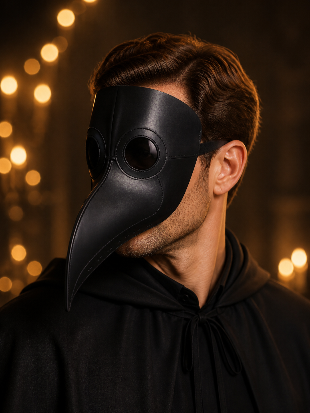 Carnival Mask with Long Beak for Cosplay side view