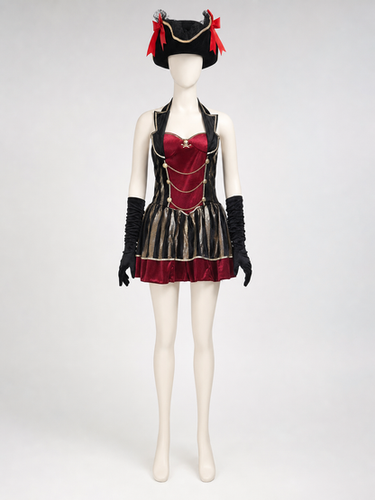 Pirate-Style Carnival Dress with Decorative Details side view