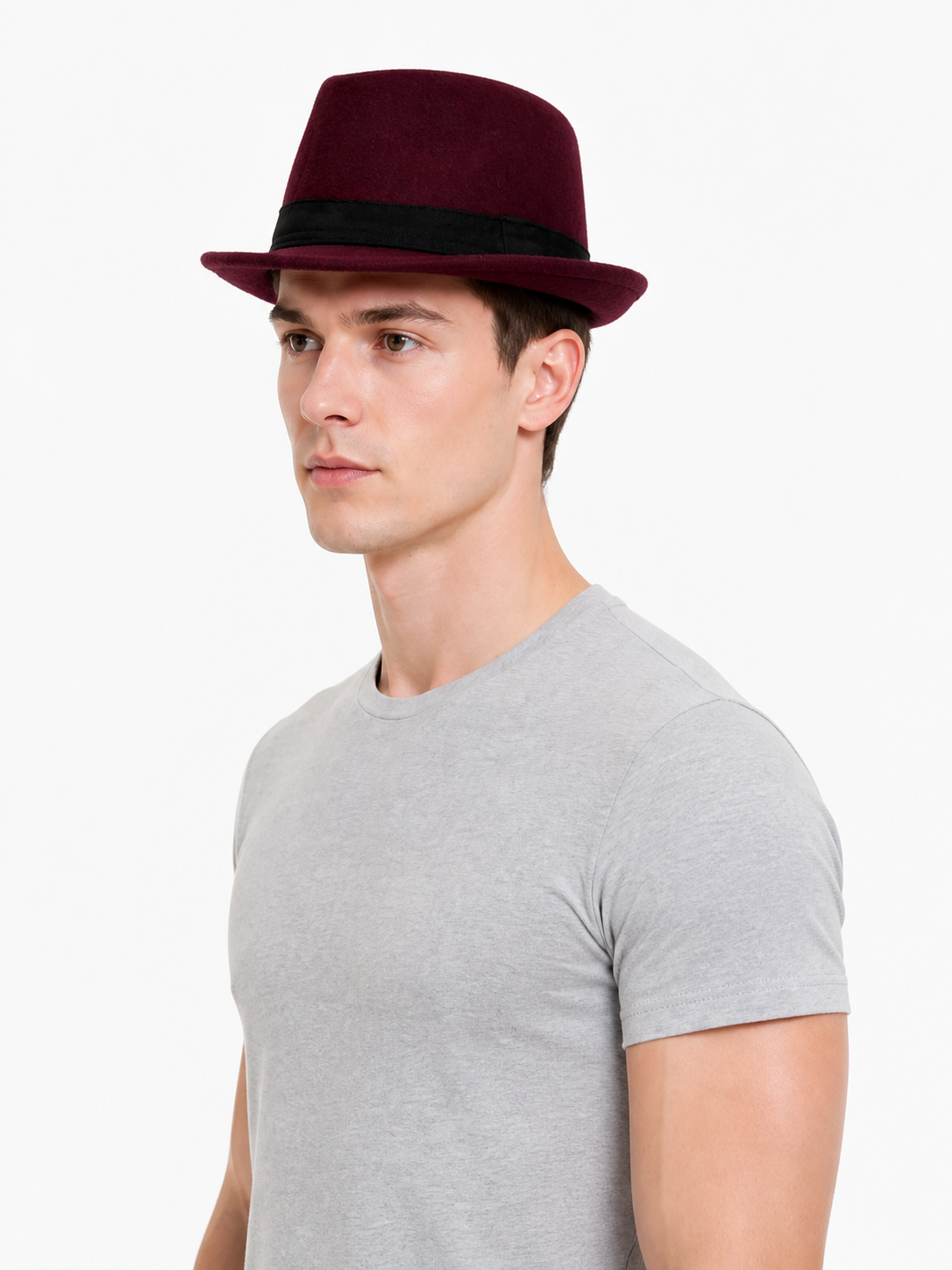 Carnival Fedora Hat with Ribbon and Wide Brim