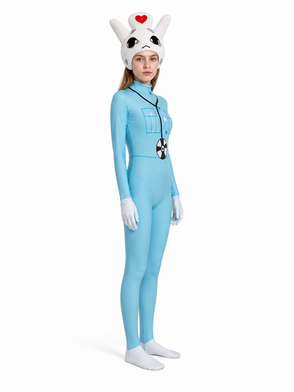 Hooded Kigurumi Carnival Costume with Gloves side view