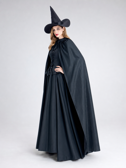 Costume set with dress, cape, and hat