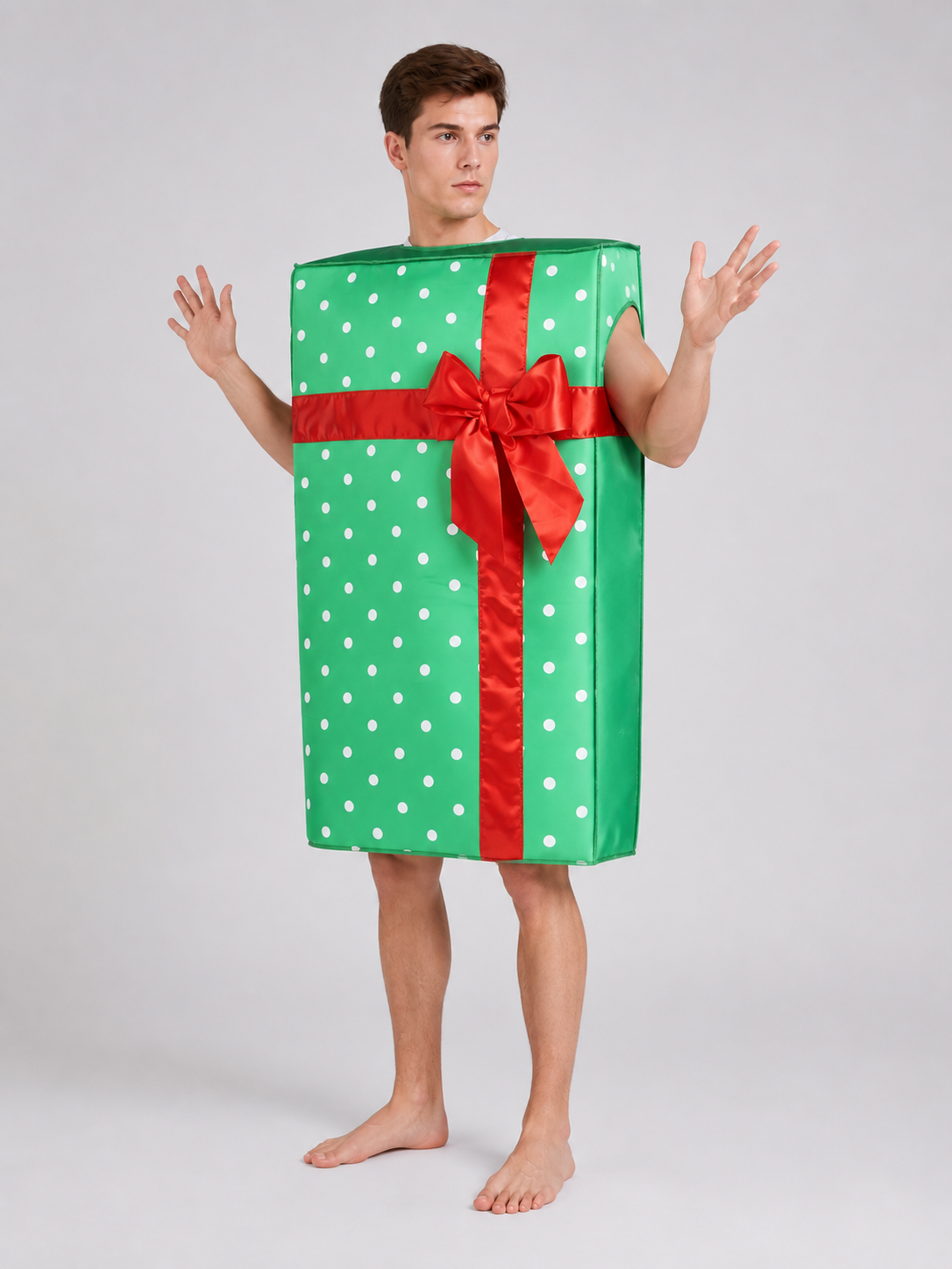 New Year's Gift Box Costume with Red Bow