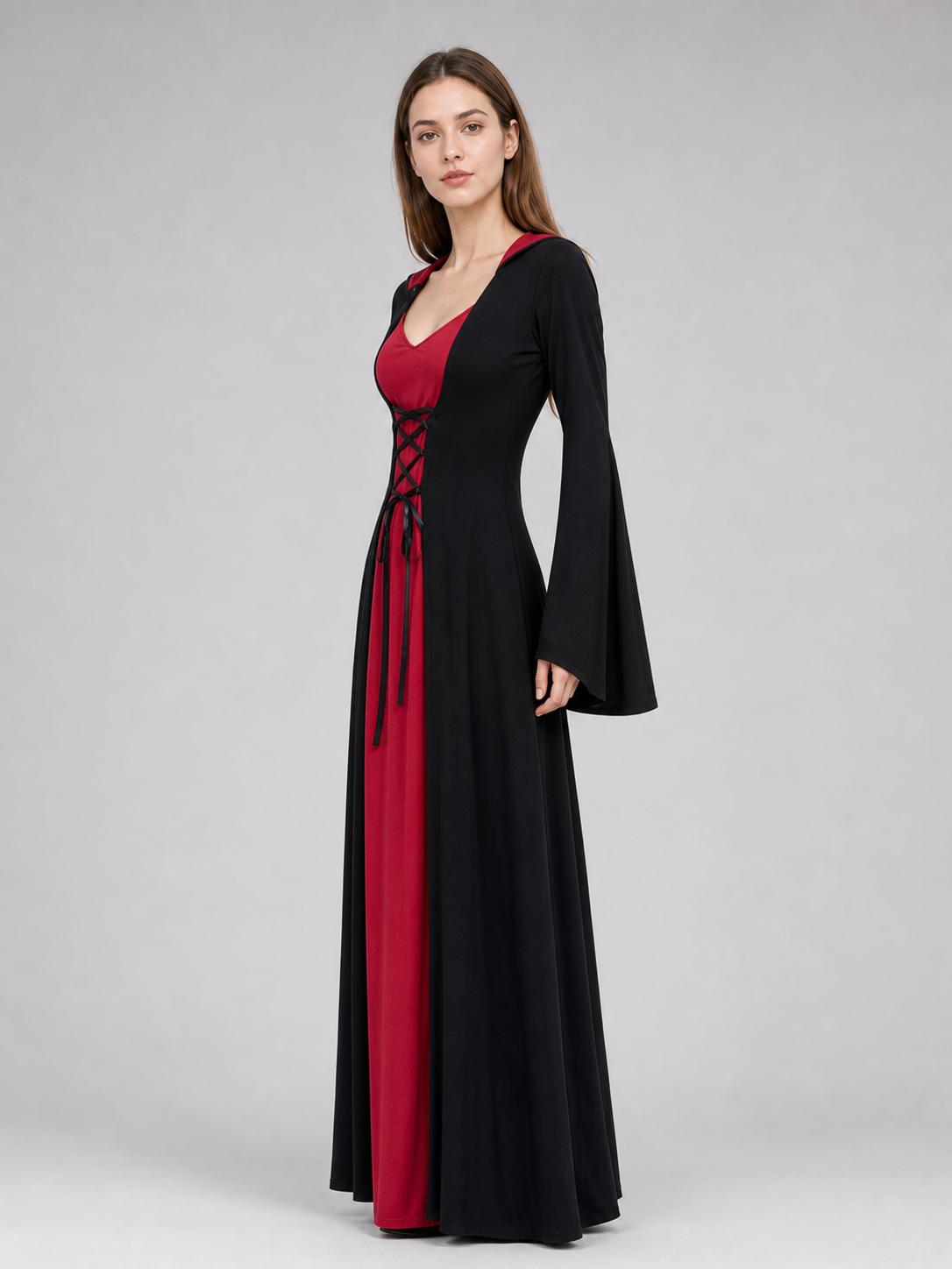 Long Gothic Hooded Costume Dress