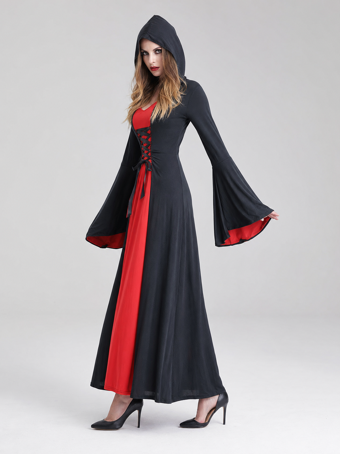 Pirate-Style Carnival Dress, Black and Red