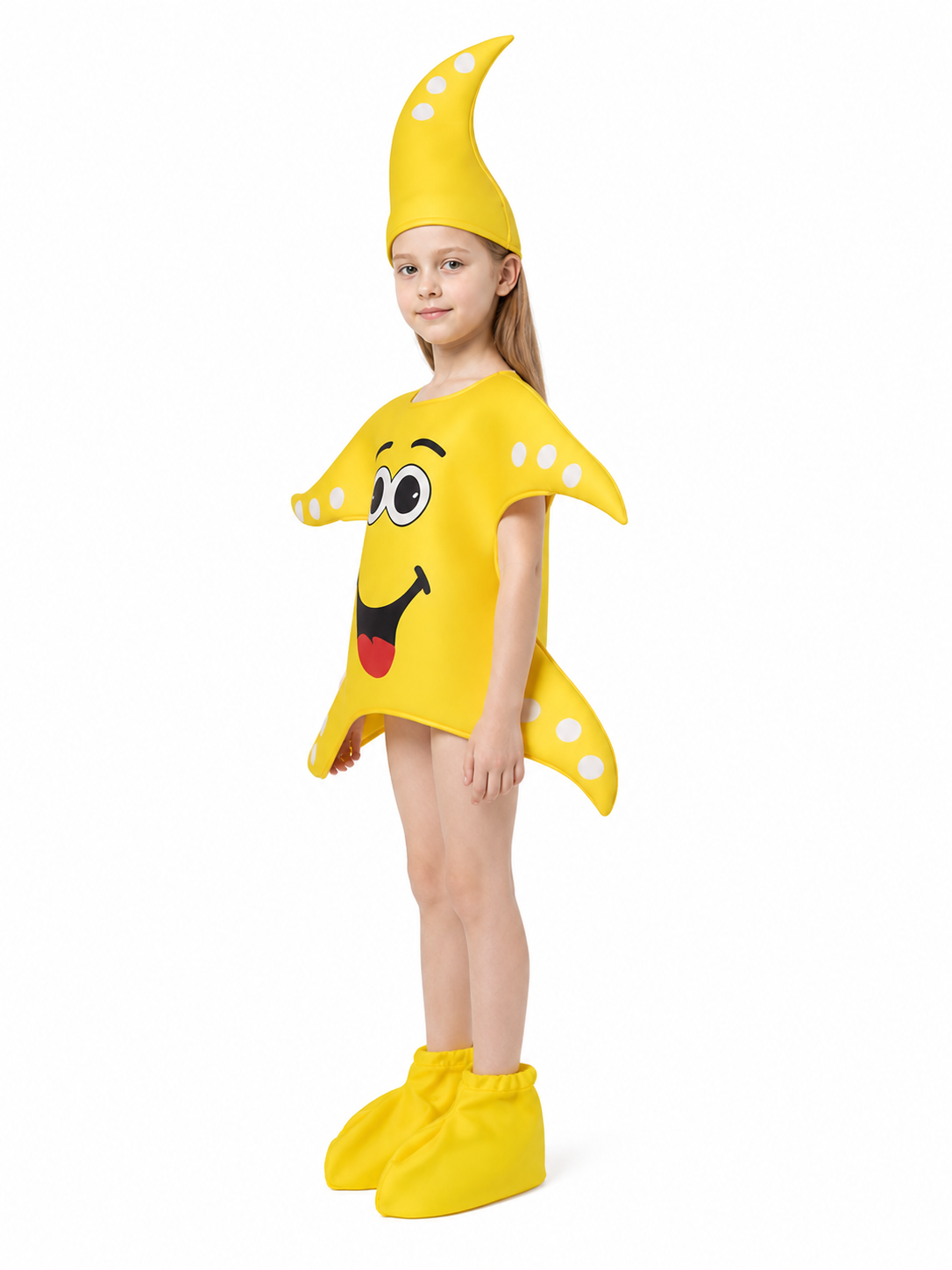 Children's Yellow Polka-Dot and Tentacle Costume for Halloween side view
