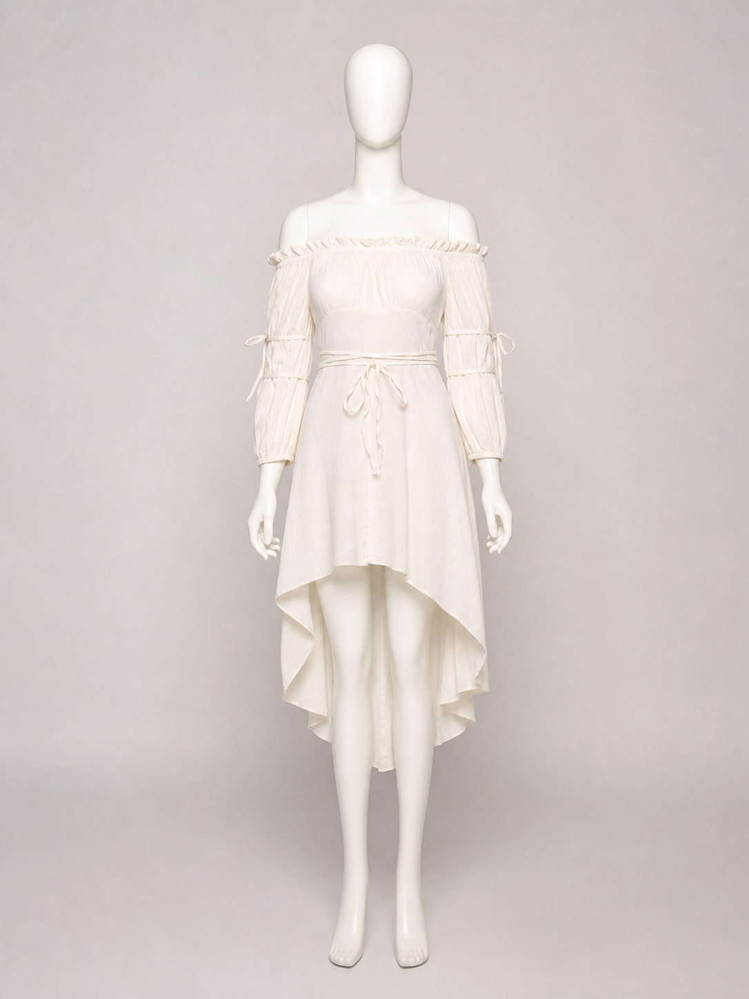 Off-the-Shoulder Stage Dress with Waist Ties side view