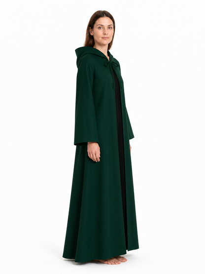 Dark Green Star Wars Jedi Robe with Hood side view