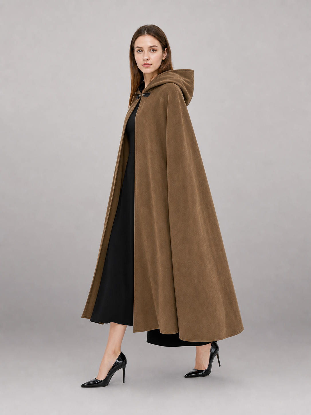 Brown Hooded Costume Cloak