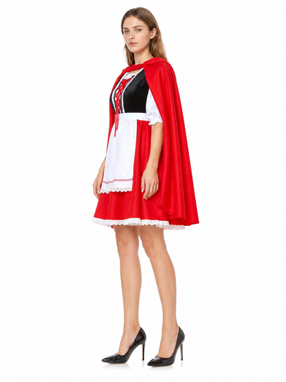 Little Red Riding Hood Costume with Cape and Apron side view