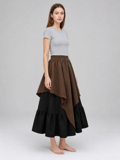 Layered Asymmetrical Boho Skirt