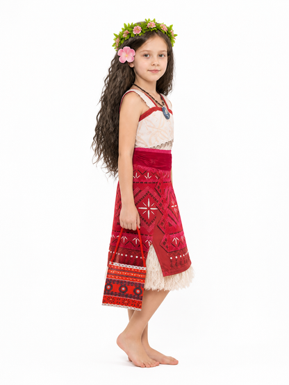 Children's Moana Halloween Costume with Accessories side view