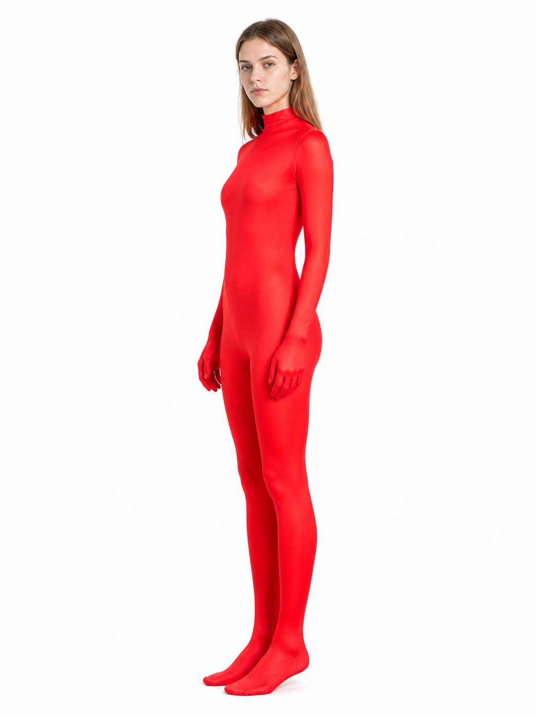 Demon Jumpsuit with Hood and Face Print side view
