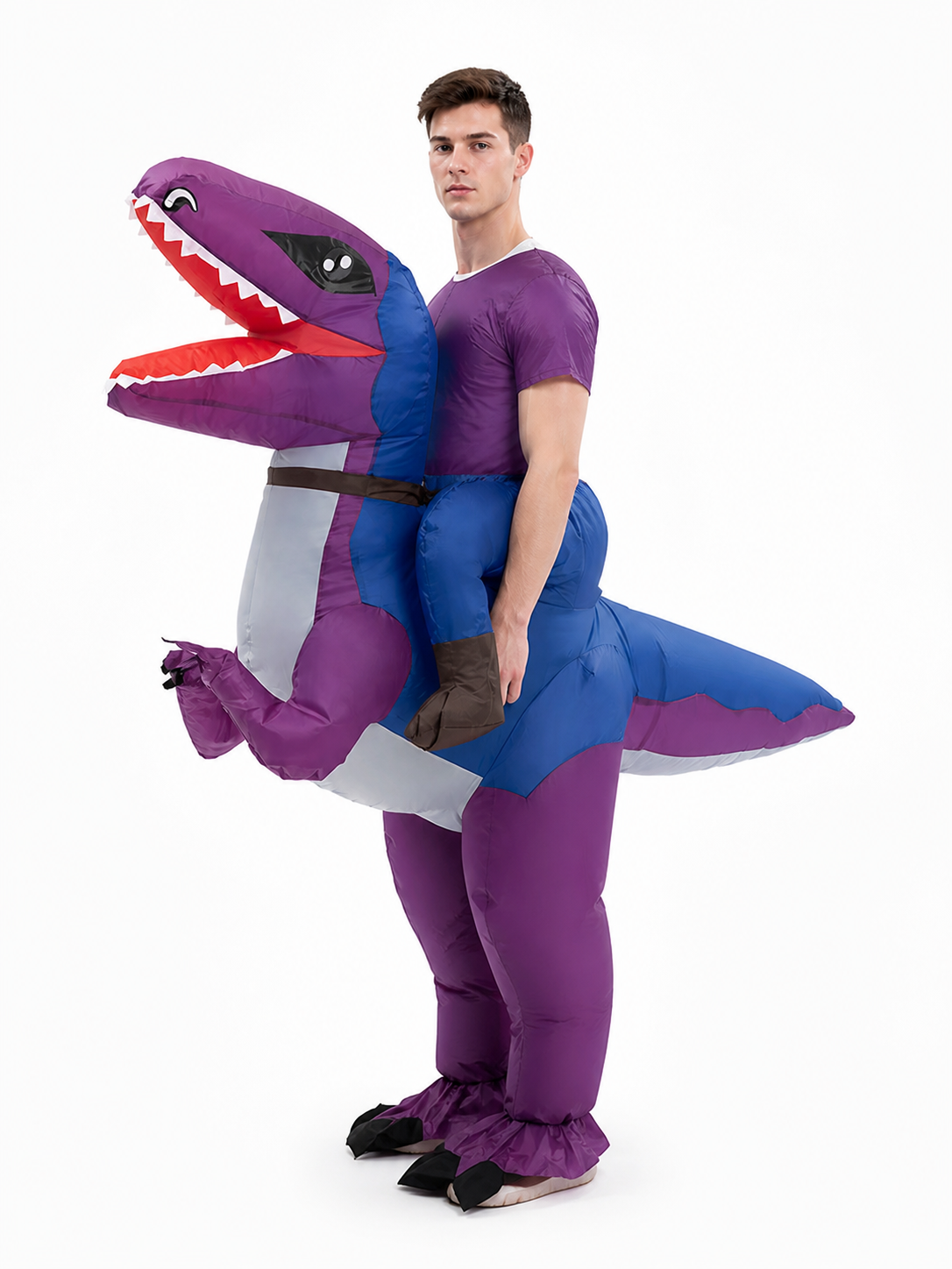 Inflatable Dinosaur Costume with Long Tail side view