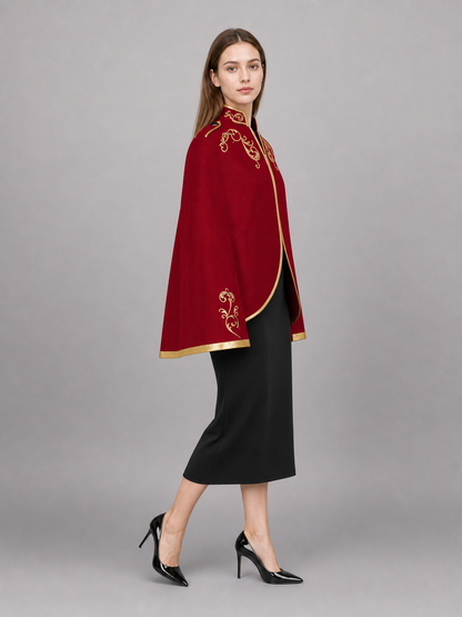 Red jacket with gold trim for a costume look