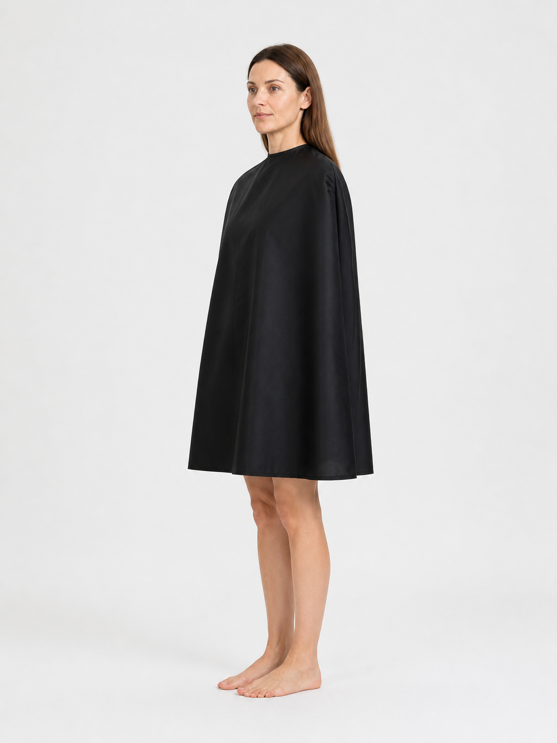 Black cape for a Halloween costume side view