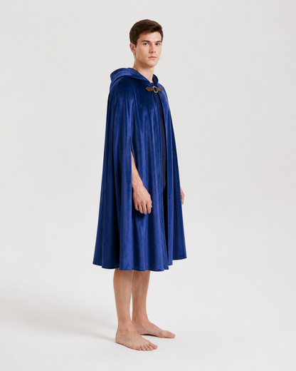 Hooded Cape Cloak with Buckle for Cosplay side view