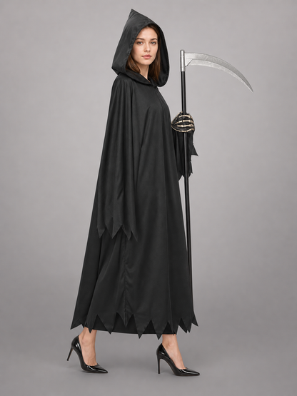 Black Hooded Carnival Cloak for Cosplay