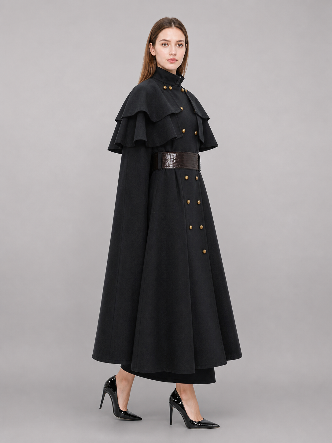 Black Carnival Hooded Cloak for Halloween