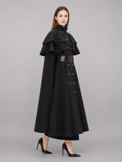 Black Carnival Hooded Cloak for Halloween