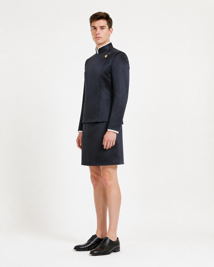 JJK Cosplay Costume, Black School Uniform with Skirt side view