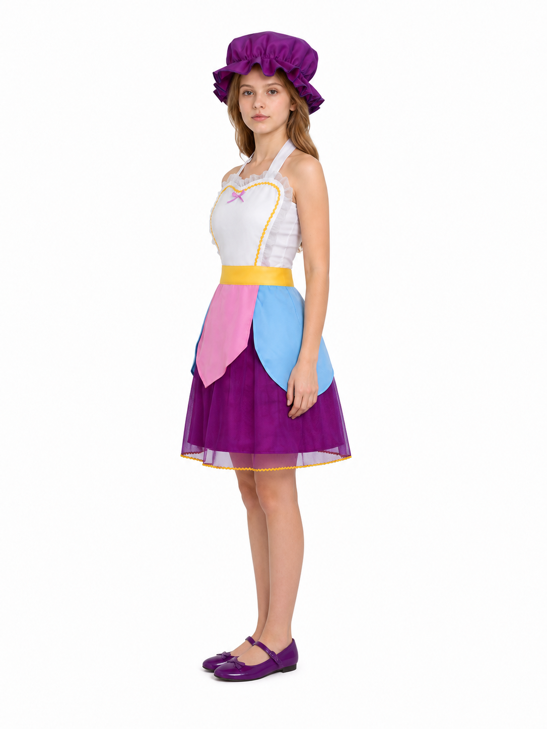 Children's Carnival Costume with Dress and Hat side view