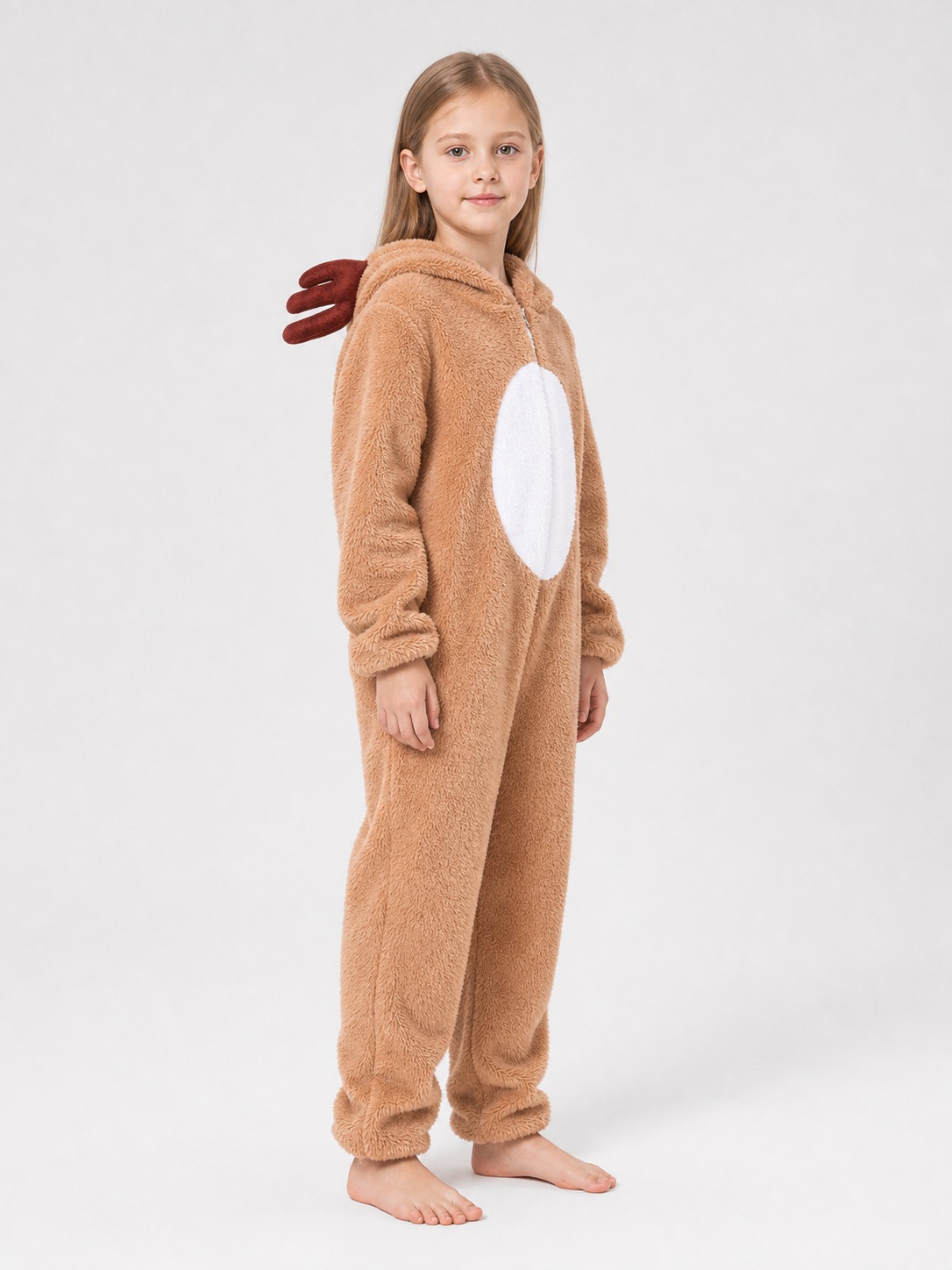 Reindeer costume with hood and zipper