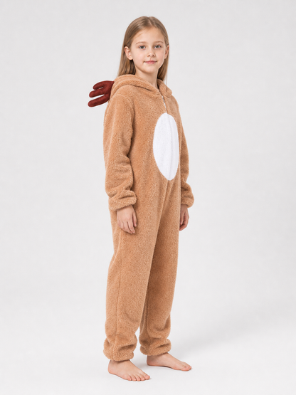 Reindeer costume with hood and zipper