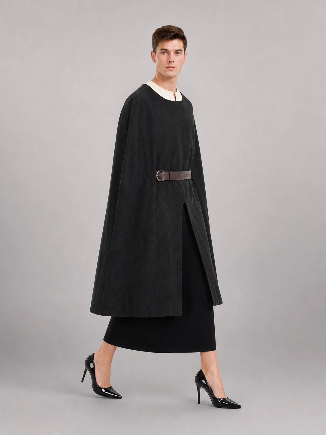 Black Sleeveless Round-Neck Tunic Top