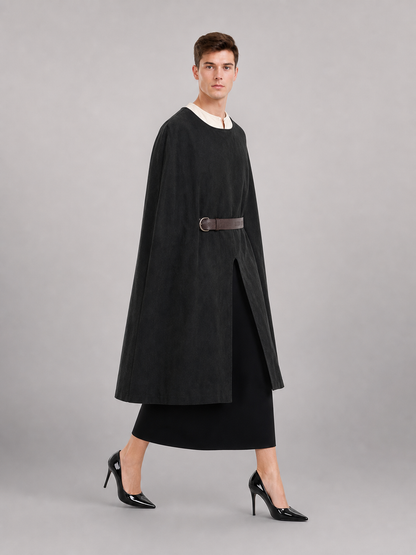 Black Sleeveless Round-Neck Tunic Top
