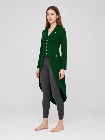 Long Dark Green Gothic-Style Tailcoat
