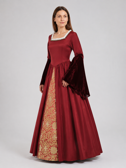 Medieval Mary Tudor Dress for Cosplay and Balls side view