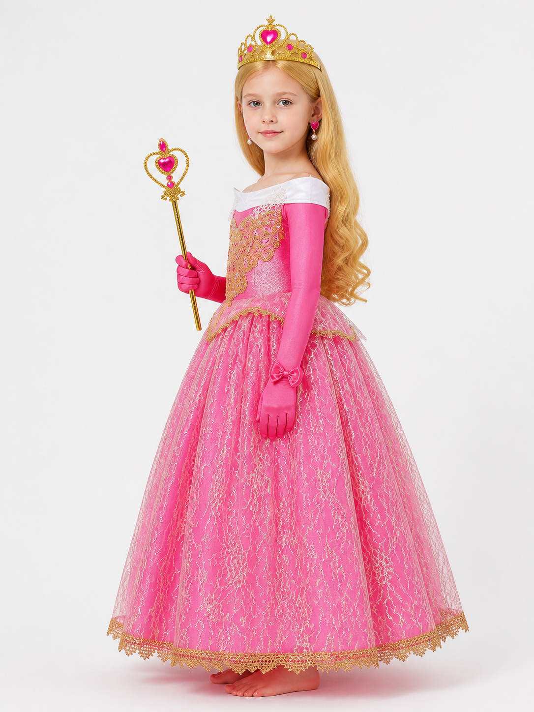 Children's carnival costume with accessories and a full skirt side view
