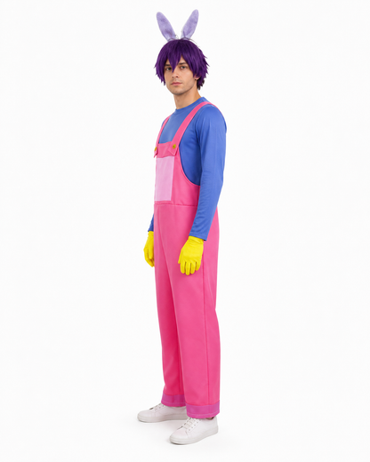 Pomni Cosplay Costume with Wig, Ears, and Gloves side view