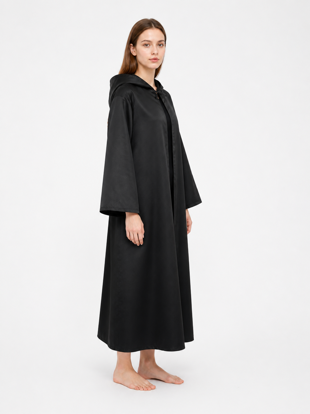 Hooded Cloak with Wide Sleeves