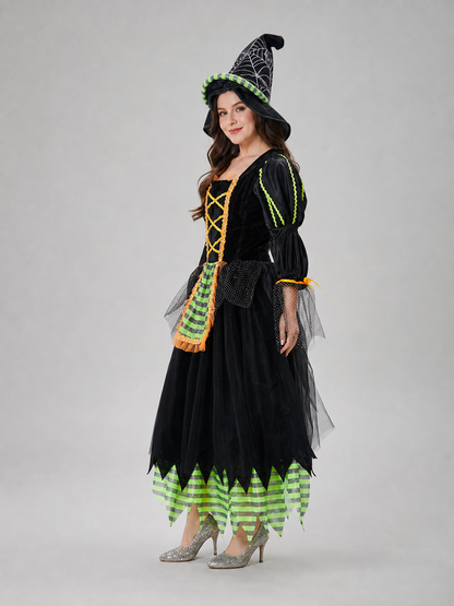 Witch Costume with Pointed Hat for Cosplay