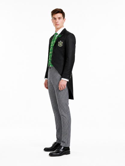 Cosplay Costume, 5-Piece Set, Green Plaid side view