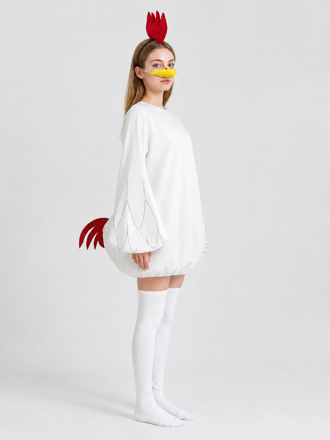 Chicken Carnival Costume with Wings and Tail side view