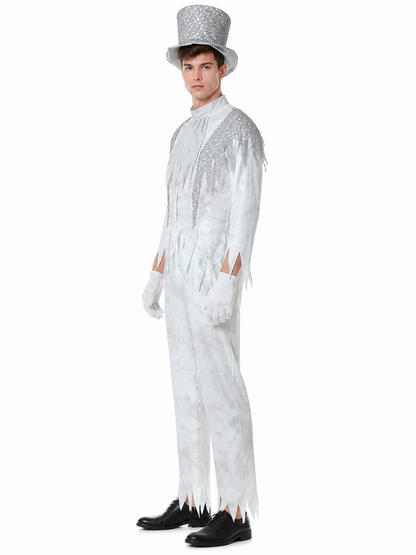 Carnival Jumpsuit with Ragged Edges and Collar side view