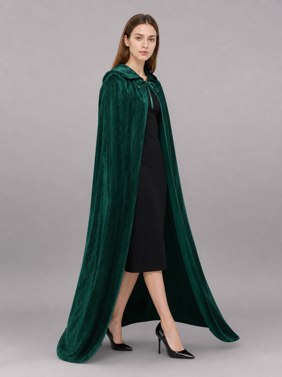 Green Gothic Hooded Carnival Cloak