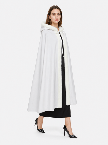White Hooded Carnival Cloak for Costumes