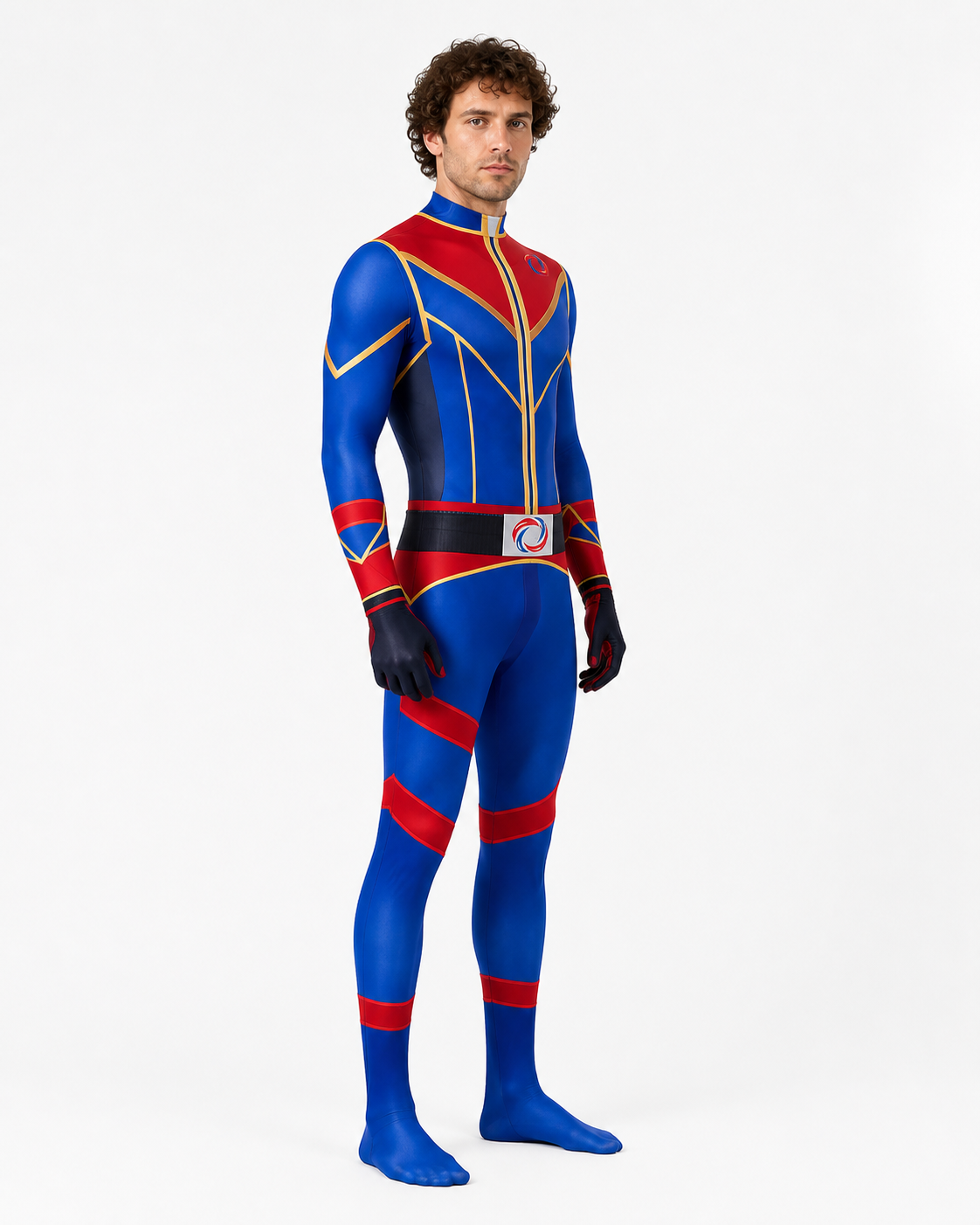 High-Collar Cosplay Jumpsuit Costume side view