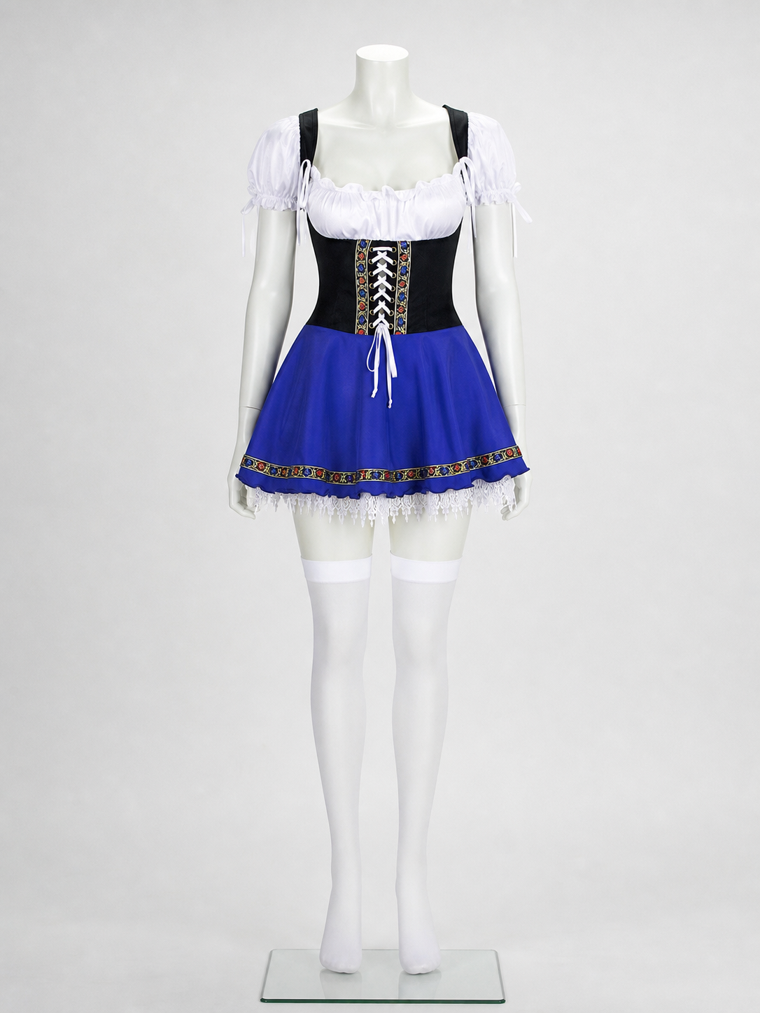 Historical Folk Costume with Bodice and Skirt side view