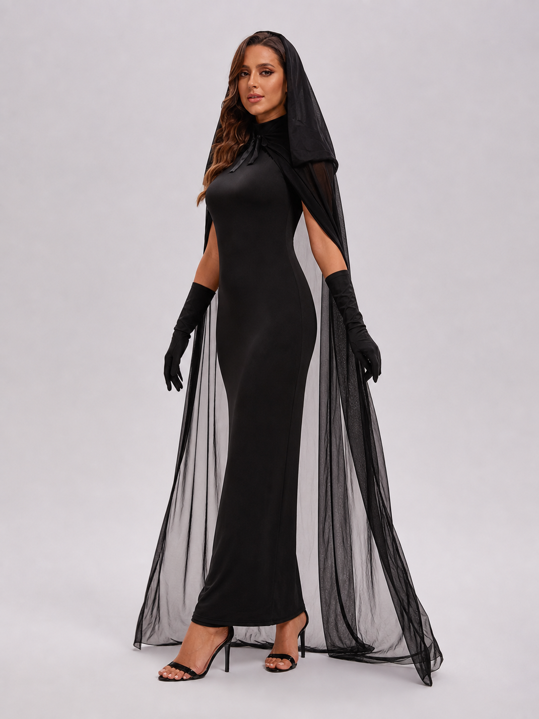 Cosplay Costume: Black Hooded Jumpsuit